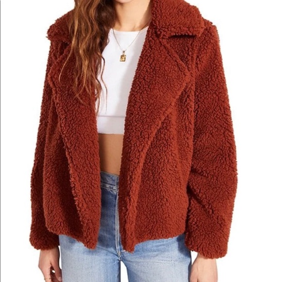 BB DAKOTA BY STEVE MADDEN - COGNAC TEDDY AS SHE GOES JACKET - Picture 1 of 1